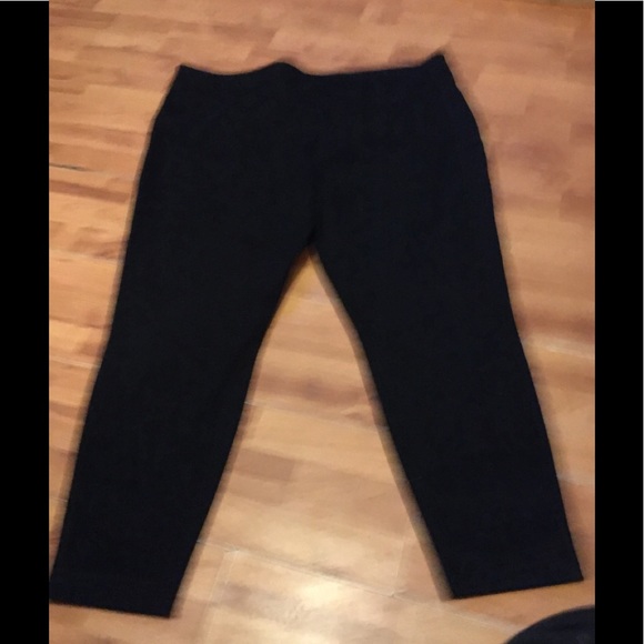 Faux Leather Ponte Leggings Ava & Viv Black 3x - Picture 3 of 7